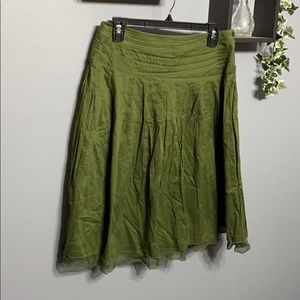 Sundance Pleated Midi Skirt Green sz 6